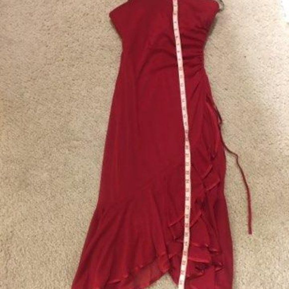 WILL DONATE LAST CALL - Red Strapless Ruffle Hem (think salsa!) Dress - Small - Picture 5 of 12